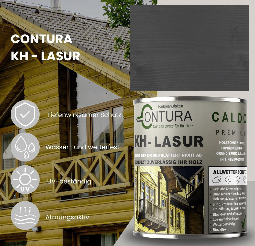 -POS- Contura KH Lasur 3in1 Holzlasur Holzschutzlasur UV- Holzschutz Holzöl Dünnschichtlasur - Farbmanufaktur Contura Berkemeier - Farbmanufaktur Contura Berkemeier