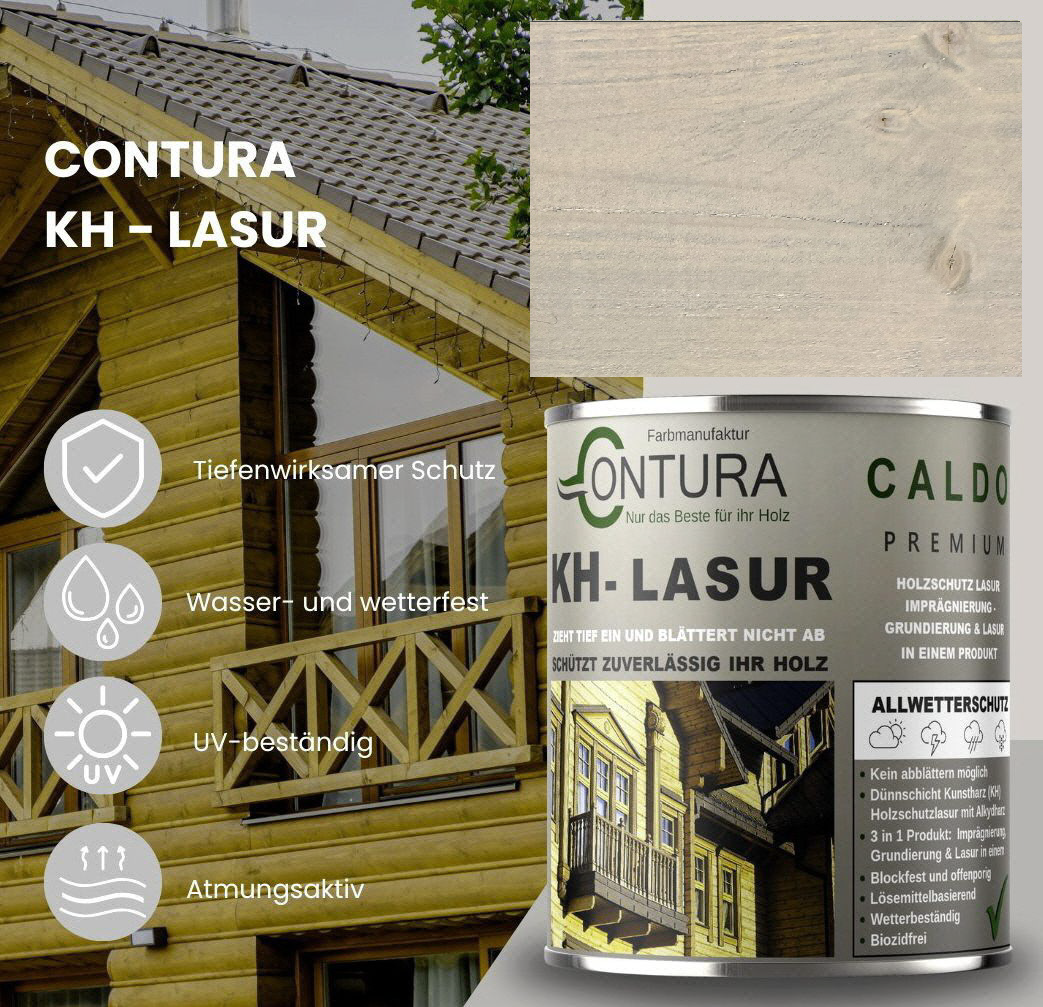 -POS- Contura KH Lasur 3in1 Holzlasur Holzschutzlasur UV- Holzschutz Holzöl Dünnschichtlasur - Farbmanufaktur Contura Berkemeier - Farbmanufaktur Contura Berkemeier