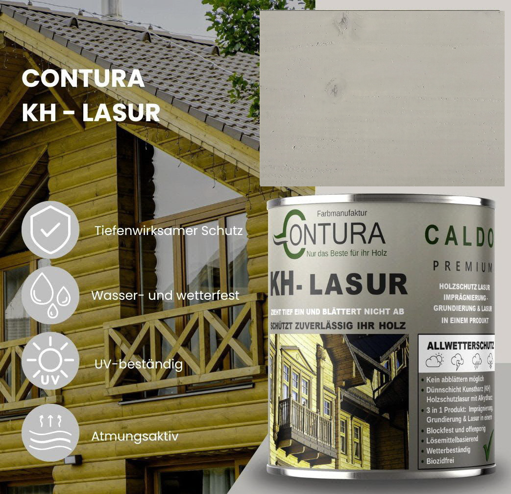 -POS- Contura KH Lasur 3in1 Holzlasur Holzschutzlasur UV- Holzschutz Holzöl Dünnschichtlasur - Farbmanufaktur Contura Berkemeier - Farbmanufaktur Contura Berkemeier