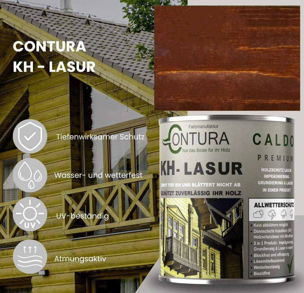 -POS- Contura KH Lasur 3in1 Holzlasur Holzschutzlasur UV- Holzschutz Holzöl Dünnschichtlasur - Farbmanufaktur Contura Berkemeier - Farbmanufaktur Contura Berkemeier