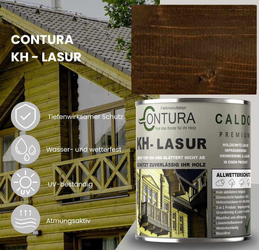 -POS- Contura KH Lasur 3in1 Holzlasur Holzschutzlasur UV- Holzschutz Holzöl Dünnschichtlasur - Farbmanufaktur Contura Berkemeier - Farbmanufaktur Contura Berkemeier