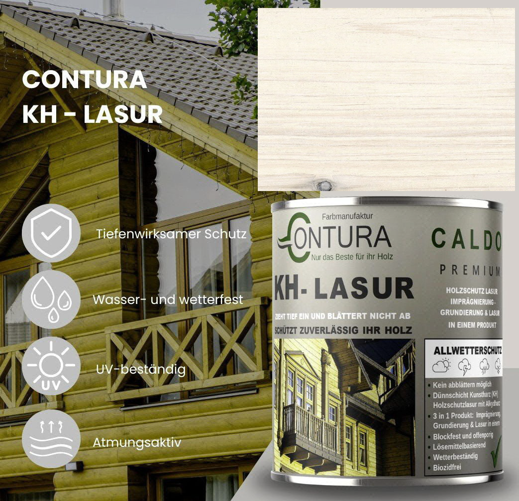 -POS- Contura KH Lasur 3in1 Holzlasur Holzschutzlasur UV- Holzschutz Holzöl Dünnschichtlasur - Farbmanufaktur Contura Berkemeier - Farbmanufaktur Contura Berkemeier