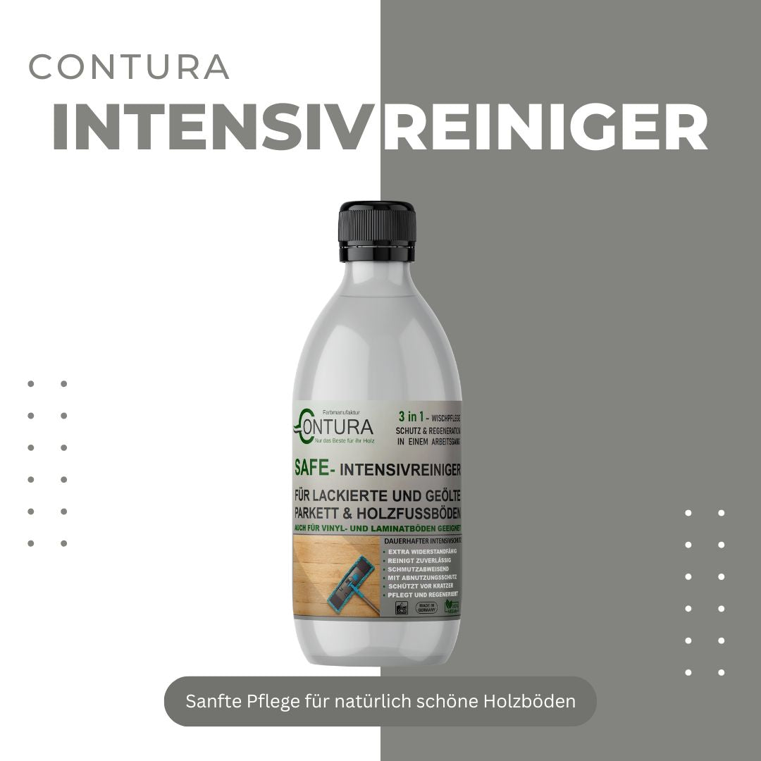 -POS- Contura Wischpflege Reiniger Pflege 3in1 mit Messbecher Holz Parkett Vinyl Laminat Bodenreiniger geölt - Farbmanufaktur Contura Berkemeier - Farbmanufaktur Contura Berkemeier