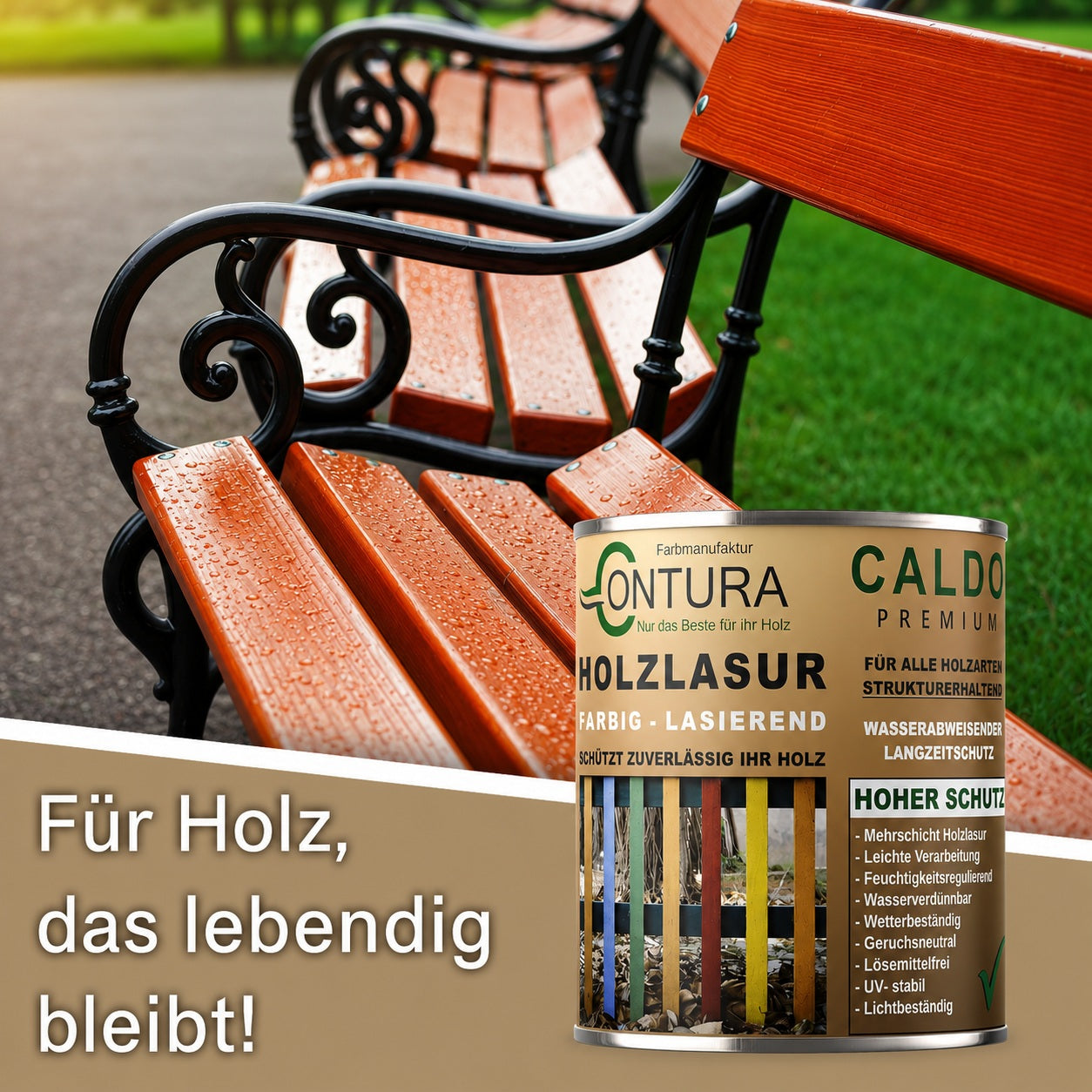 Contura Holzlasur Langzeitschutz Lasur + Pinsel Holz Außen Dauerschutzlasur Holzfarbe
