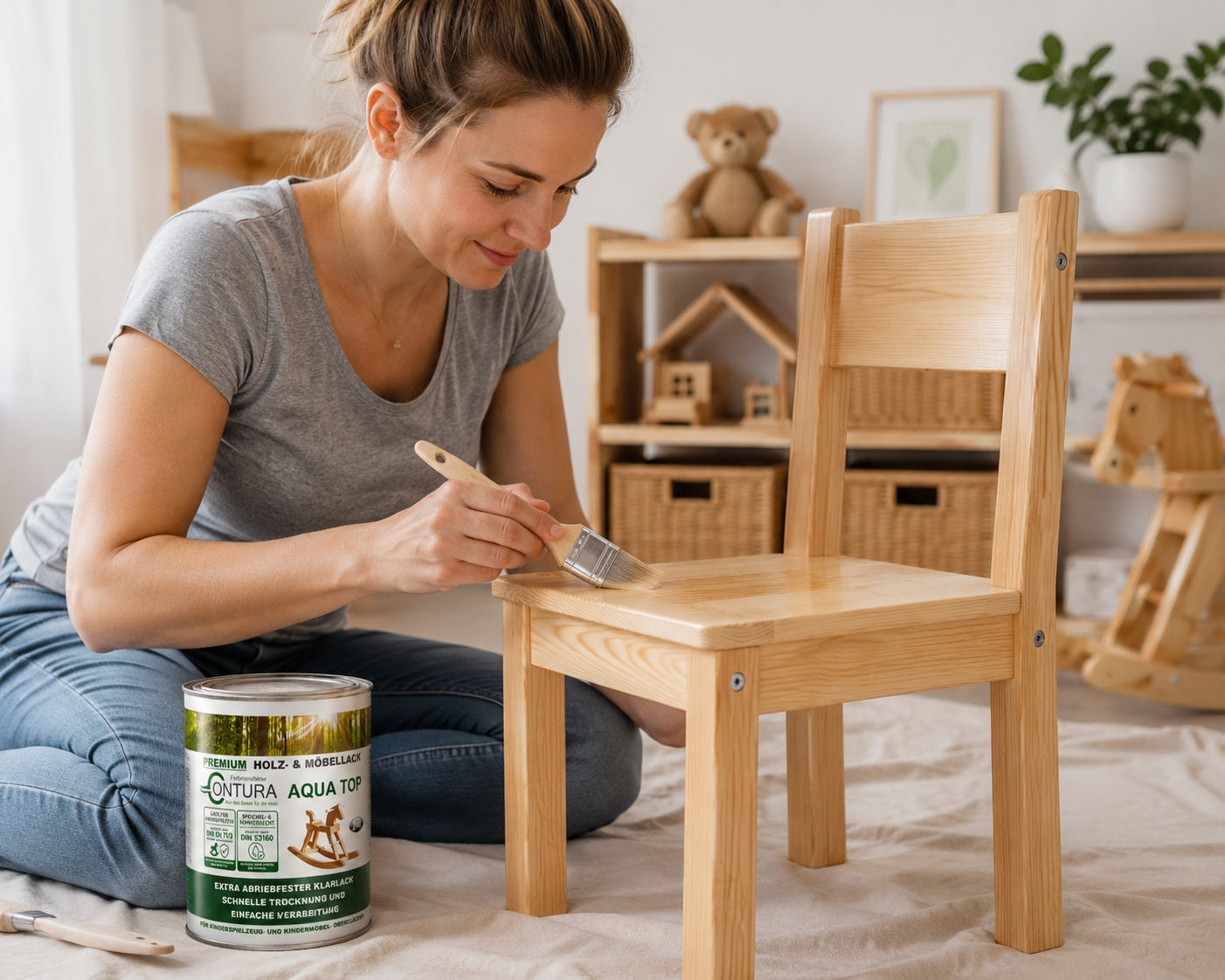 750ml. Lack für Kinderspielzeug und Kindermöbel DIN EN71/3 Klarlack