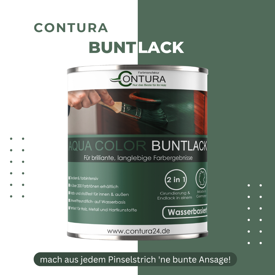 Contura 250ml. Buntlack Lackfarbe Lack Außen Innen Holz Metall Farbe Holzlack Möbellack - Farbmanufaktur Contura Berkemeier - Farbmanufaktur Contura Berkemeier