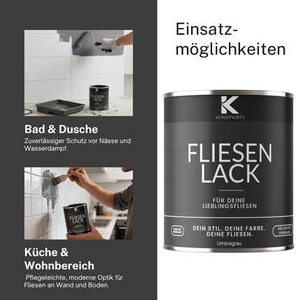 Kenzopaints Fliesenlack Fliesenfarbe - 750ml