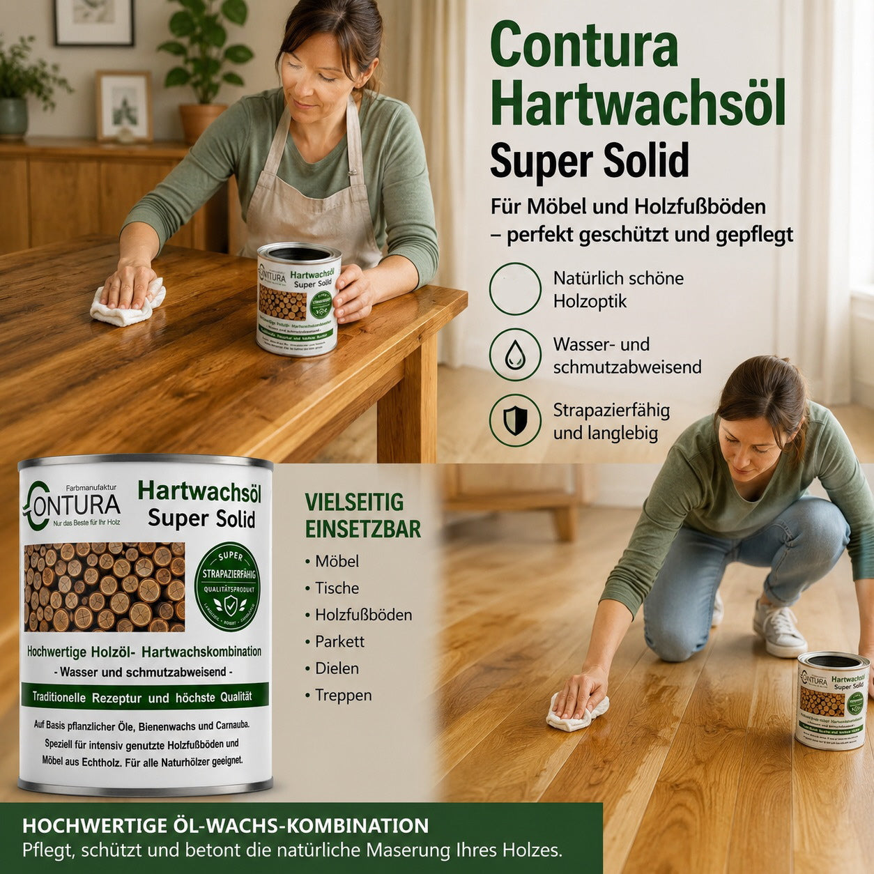 Contura Profi Hartwachsöl Super Solid Holzöl Holzschutz Wachs Öl