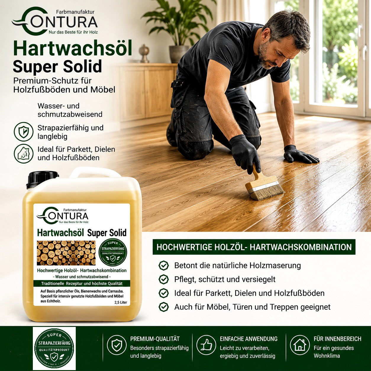 Contura Profi Hartwachsöl Super Solid Holzöl Holzschutz Wachs Öl