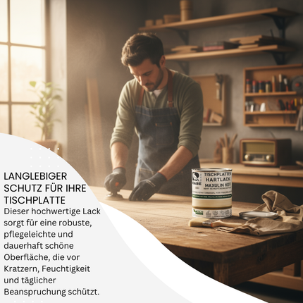 RABE 2K Hartlack für Tischplatten Thekenlack Gastronomie Möbel Holz lack farblos - Farbmanufaktur Contura Berkemeier - Farben Rabe