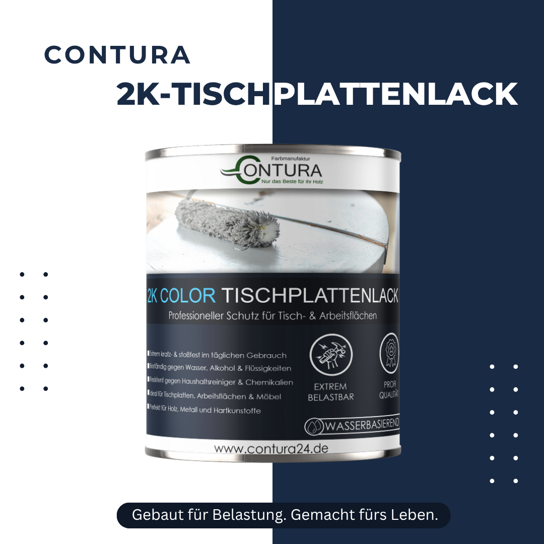 Contura 2K Hartlack Tischplattenlack Color Set 2 Komponenten Farbe Thekenlack Buntlack - Farbmanufaktur Contura Berkemeier - Farbmanufaktur Contura Berkemeier