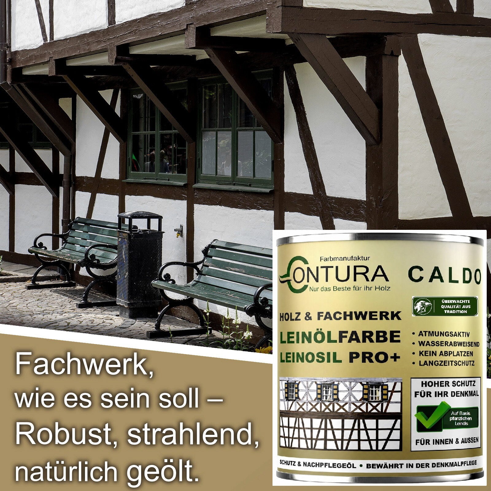 Contura Bio Wetterschutzfarbe Naturöl Fachwerk Haus Ölfarbe Öko Leinölfarbe Holz Farbe