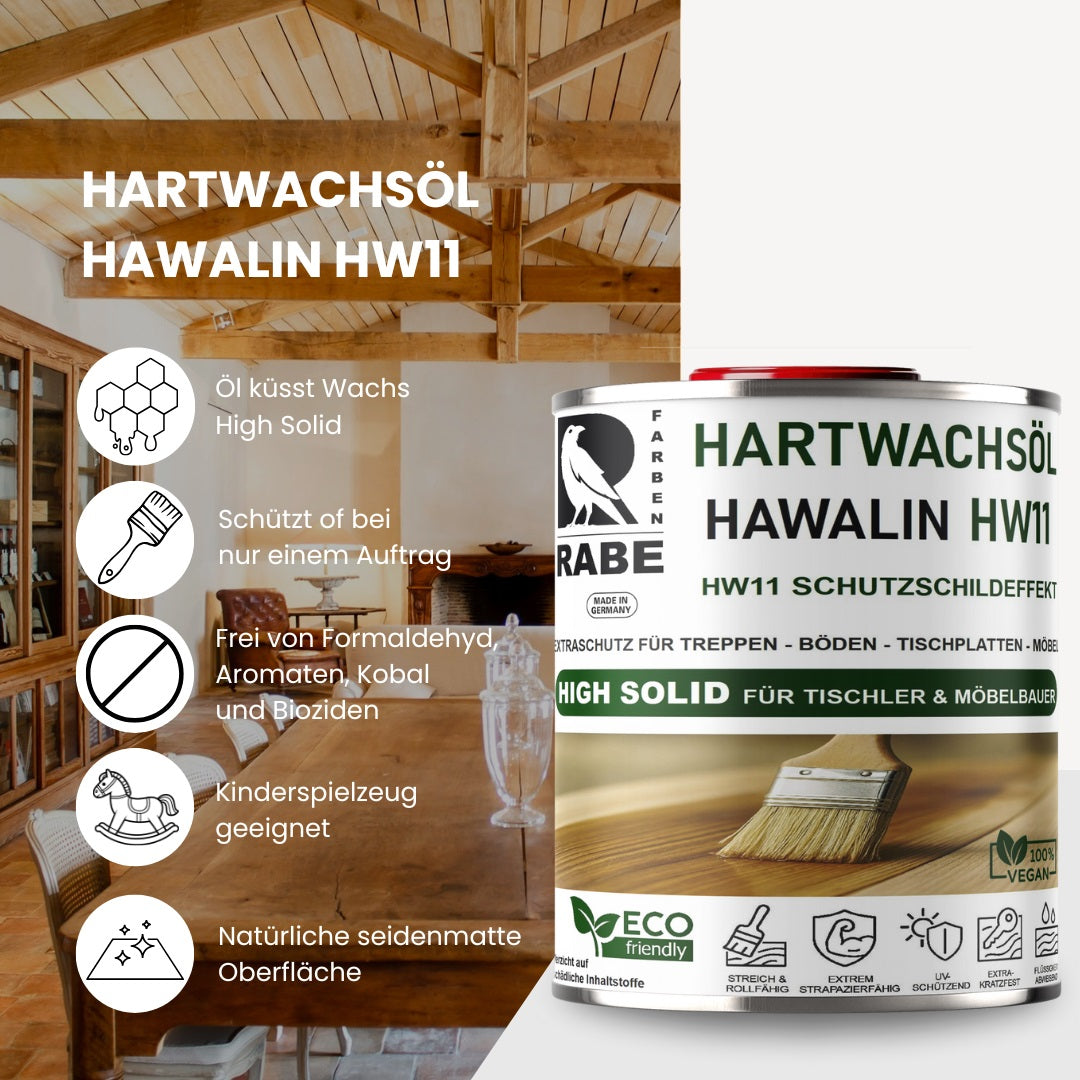 RABE Hartwachsöl High Solid LEICHT WEISS seidenmatt Parkett Möbel Treppen Holzöl - Farbmanufaktur Contura Berkemeier - Farben Rabe