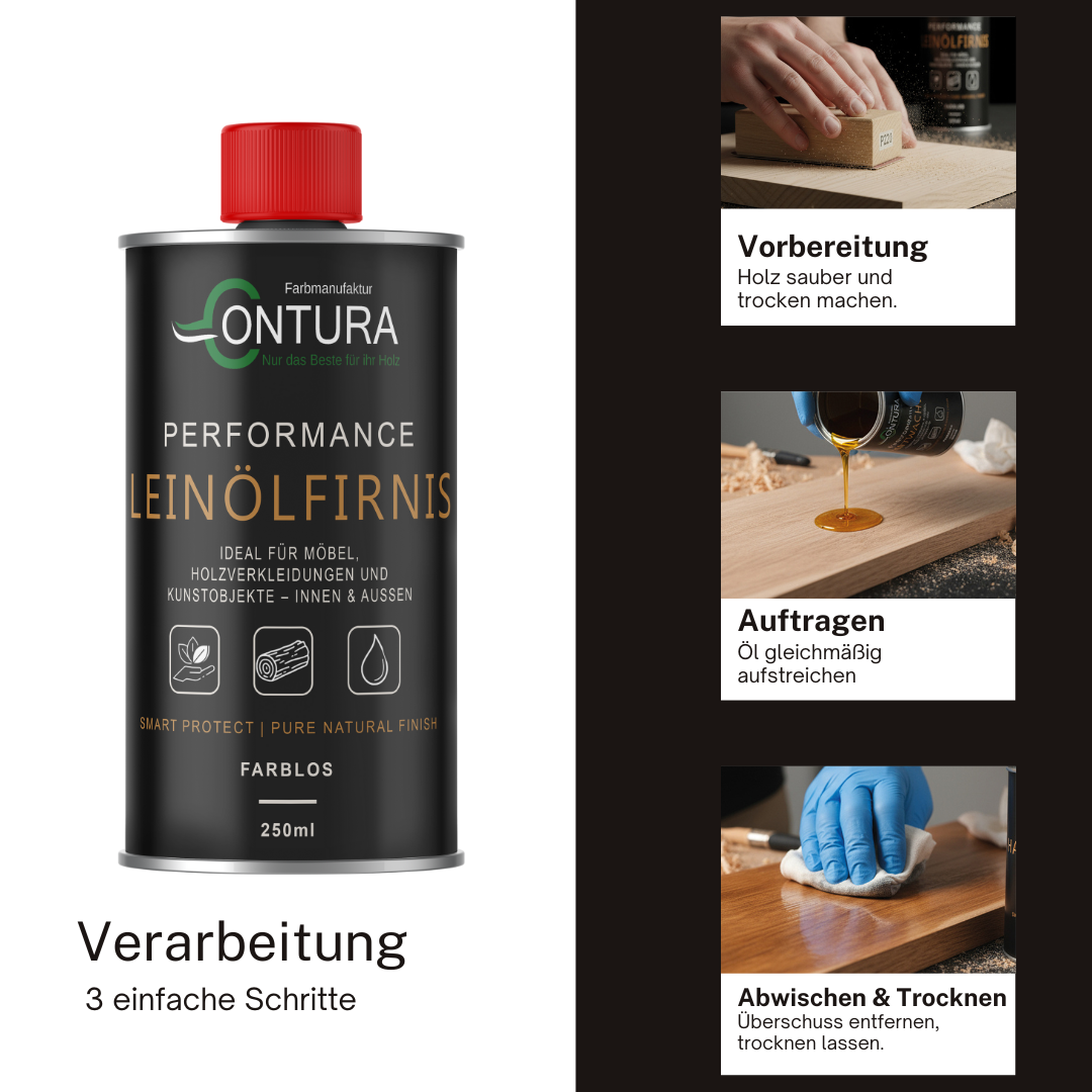 Contura Performance Leinöl für Möbel Böden Innen und Außen - Farbmanufaktur Contura Berkemeier - Farbmanufaktur Contura Berkemeier