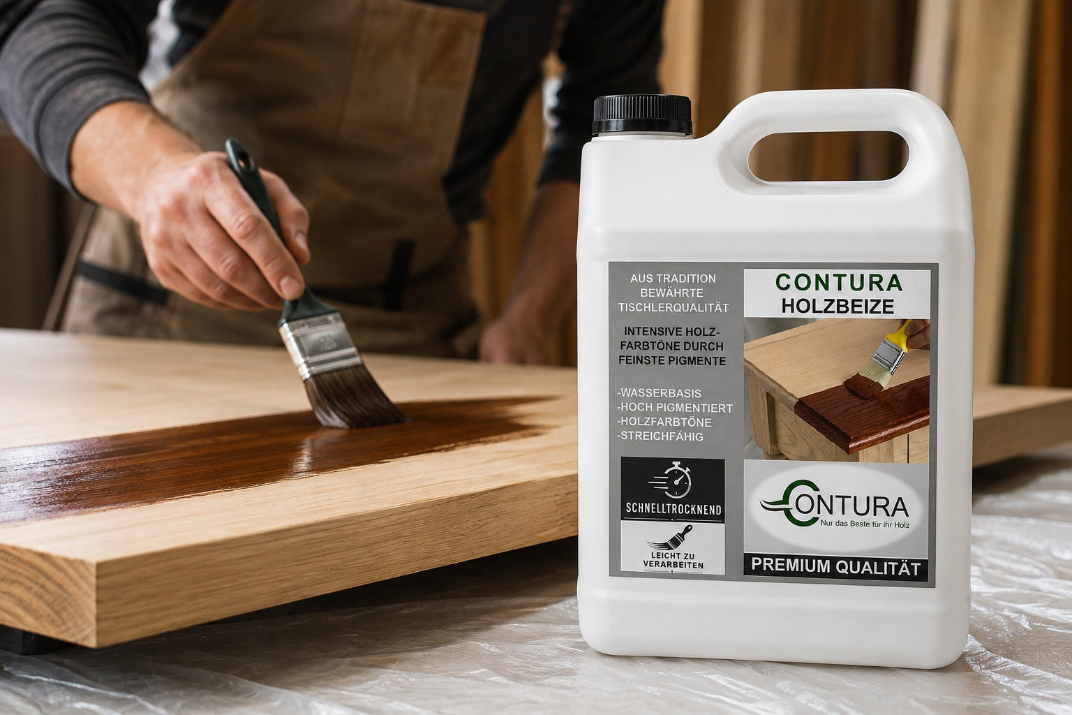 Contura Holzbeize Wasserbeize Möbel Farbe 1Liter