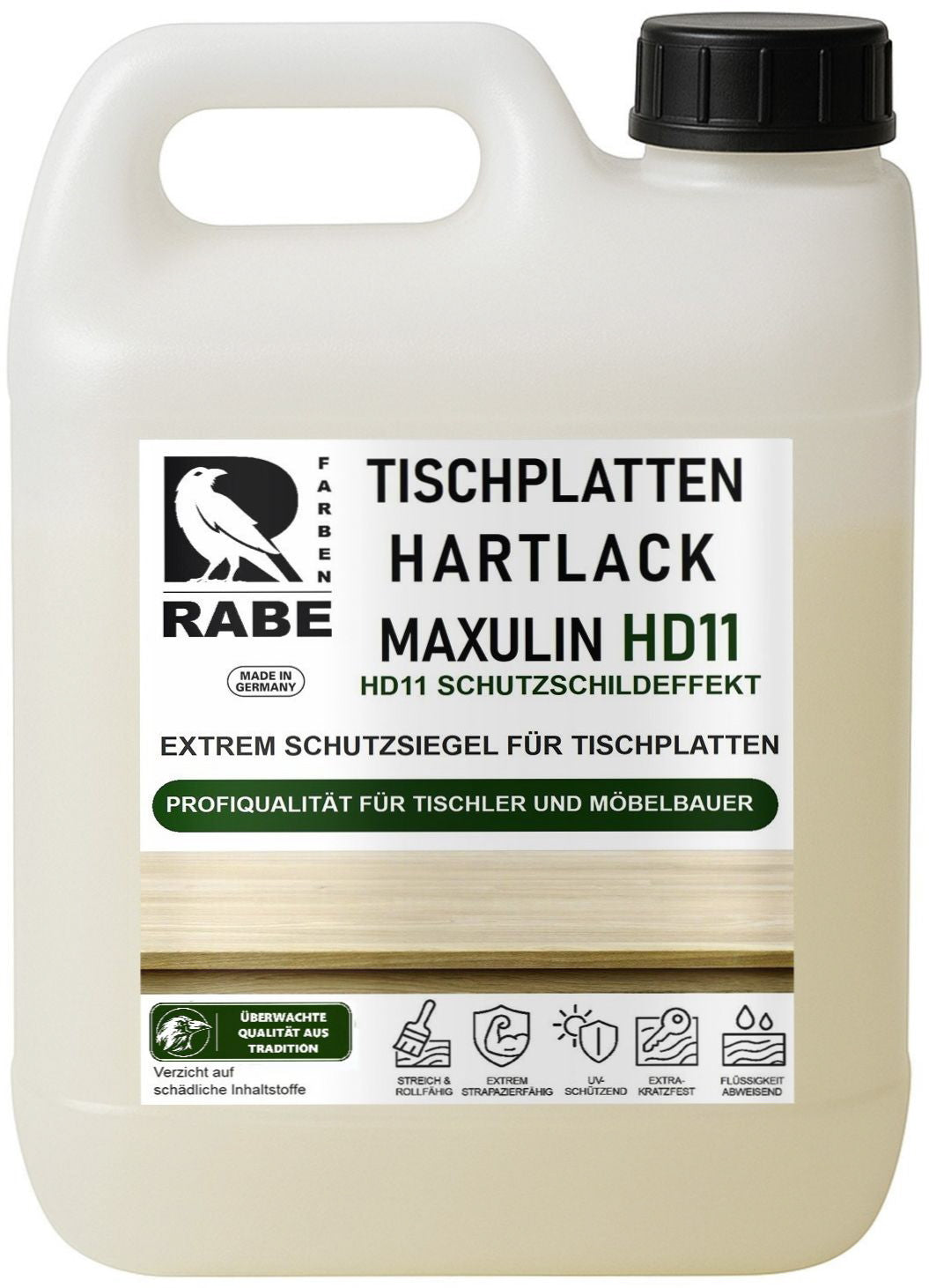 RABE Hartlack für Tischplatten Thekenlack Holzlack farblos Möbel Lack Eiche uvm