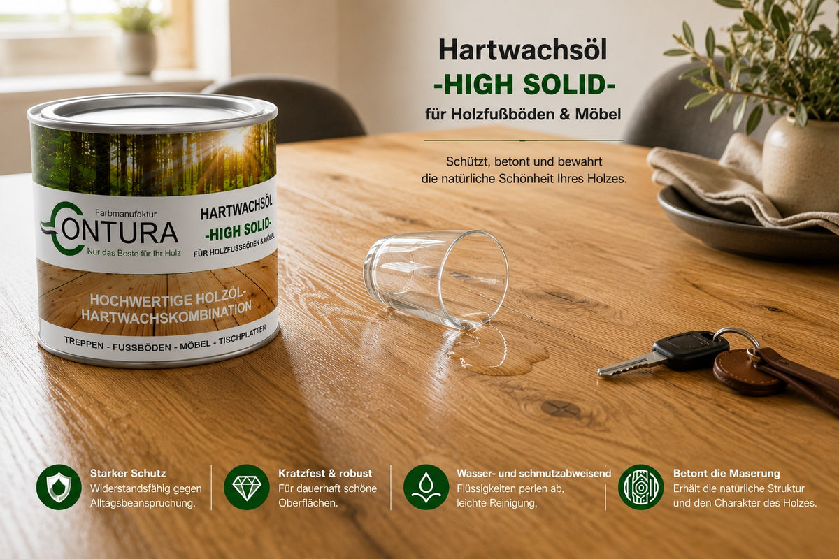 Contura Premium Hartwachsöl High Solid Holzöl Fußböden Möbel Holzschutz