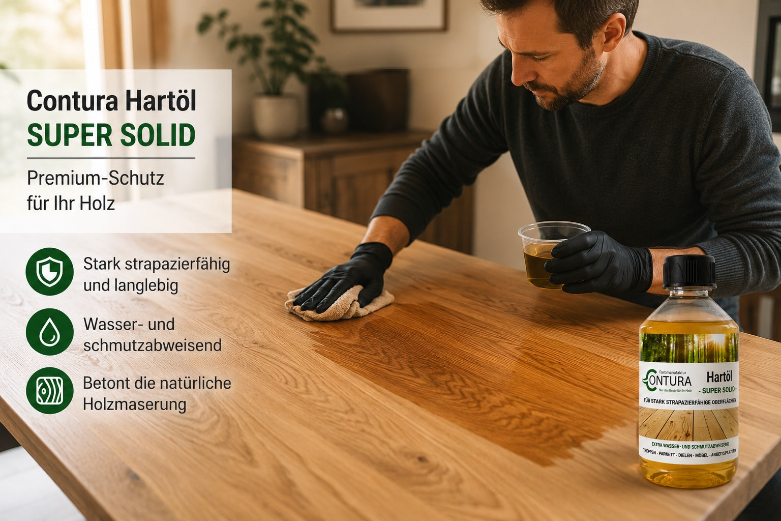 Contura Premium Arbeitsplattenöl Hartöl Holzöl Holzschutz Möbelöl Pflegeöl
