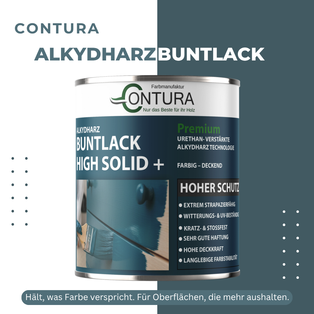 Contura Alkydharz Buntlack High Solid+ Holz Metall Lack Farbe Kunstharzlack - Farbmanufaktur Contura Berkemeier - Farbmanufaktur Contura Berkemeier
