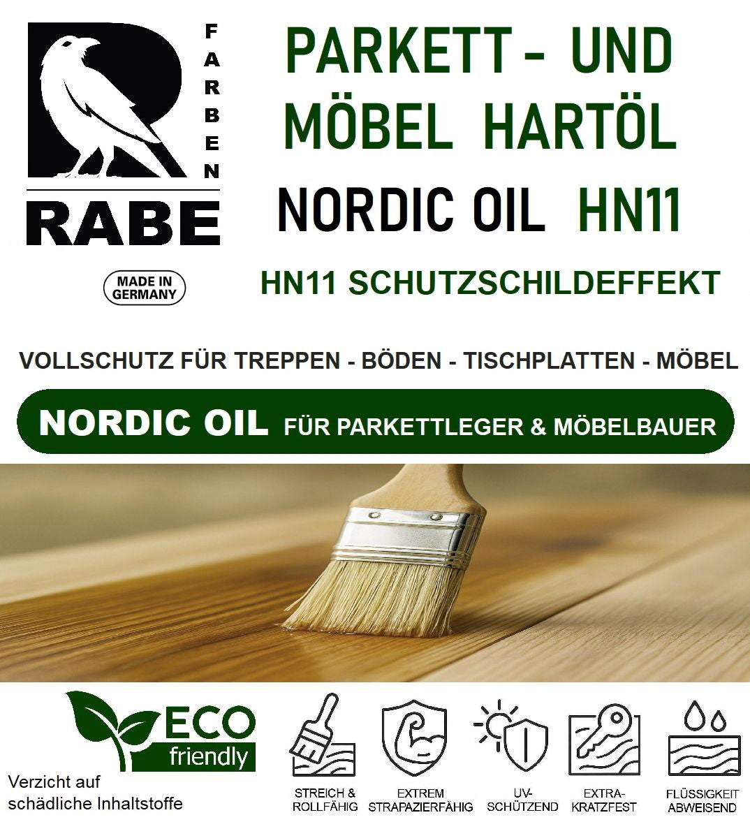 RABE Fussbodenöl Parkettöl High Solid Möbelöl Holzbodenöl Natur Hartöl Holzöl - Farbmanufaktur Contura Berkemeier - Farben Rabe