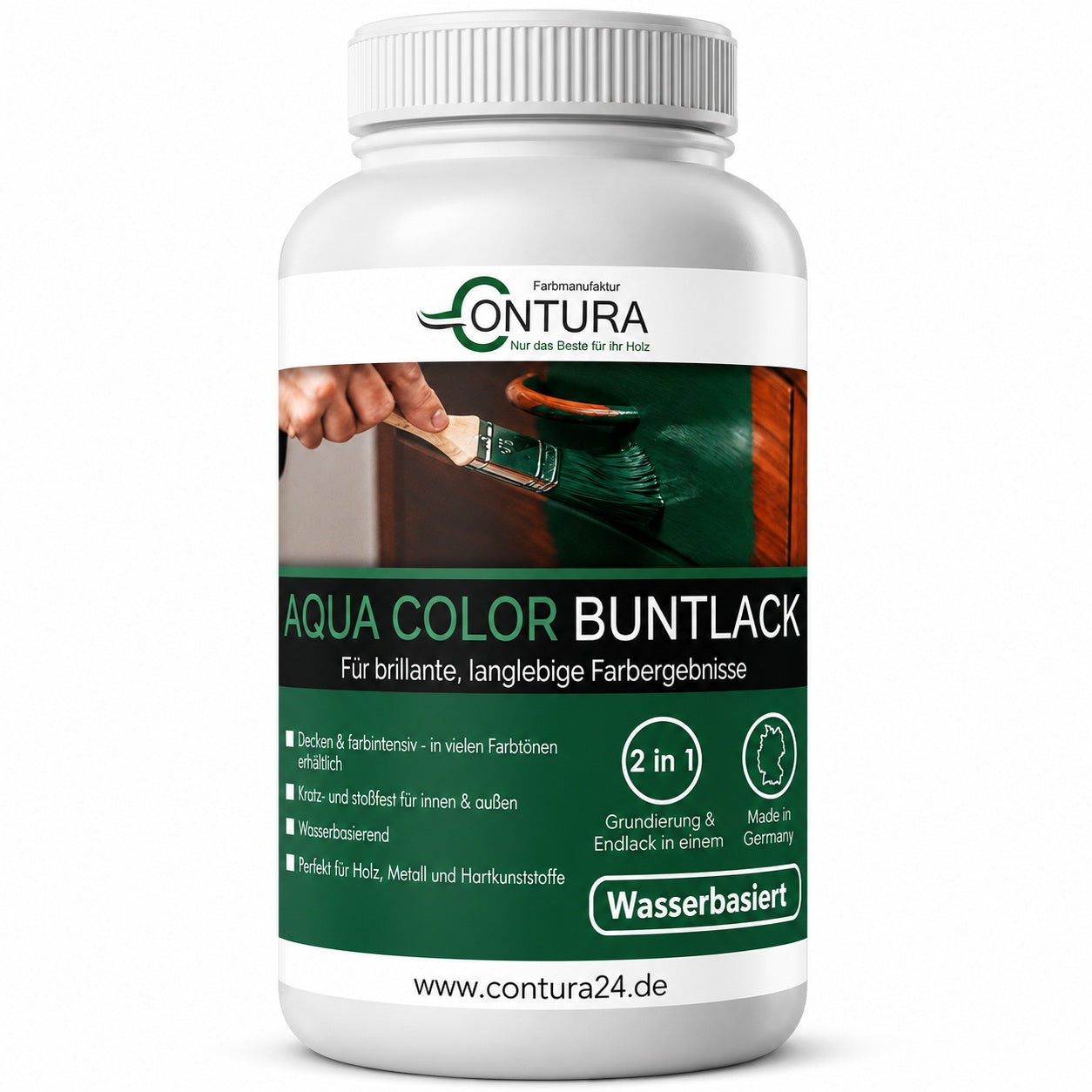 Contura 2 Liter Buntlack Lackfarbe Lack Außen Innen Holz Metall Farbe Holzlack Möbellack