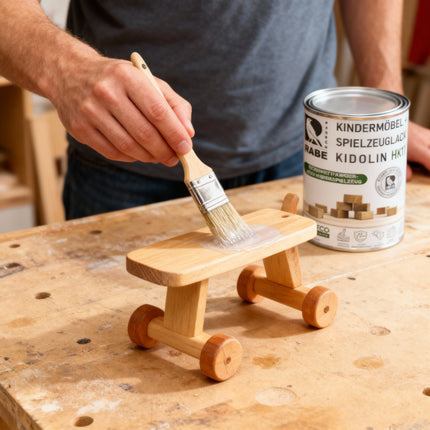 RABE Lack Weiß Kindermöbel Kinderspielzeug EN71/3 Kindersicher speichelecht Holz - Farbmanufaktur Contura Berkemeier - Farben Rabe