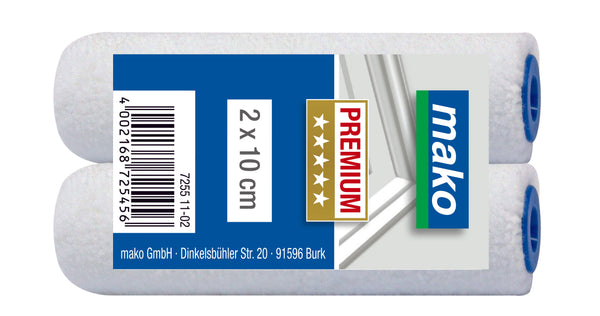 Mako Premium Ersatzwalzen 2x10cm Ersatzrolle - Farbmanufaktur Contura Berkemeier - Mako