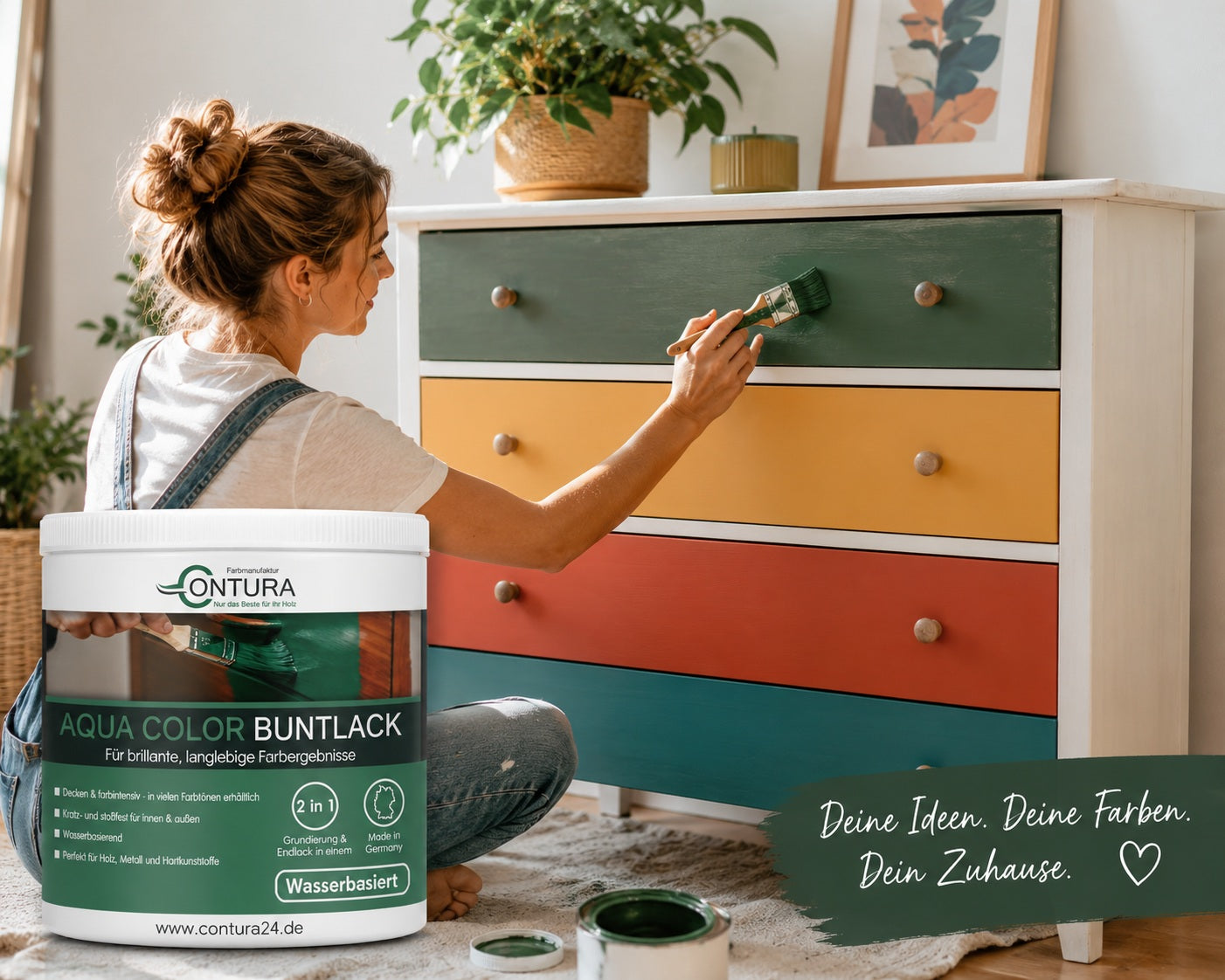 Contura Buntlack ++Wunschfarbton++ Holzlack Möbellack Innen und Außen Metallack Lackfarbe