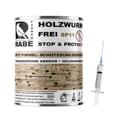RABE Holzwurm Frei SP11 Effektiver Holzschutz verfestigend Holzbock Holzwurmmittel Ex - Farbmanufaktur Contura Berkemeier - Farben Rabe
