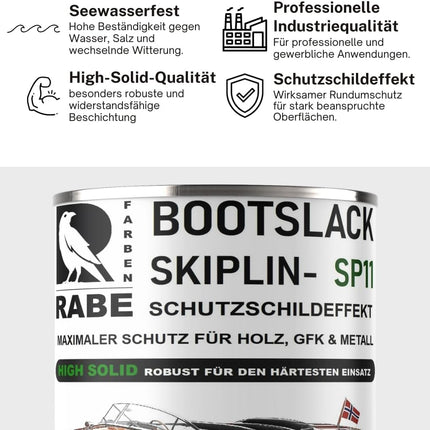 RABE Bootslack Skiplin SP11 High Solid 1K Yachtlack für Holz Metall GFK Boot Versiegelung Farbe - Farbmanufaktur Contura Berkemeier - Farbmanufaktur Contura Berkemeier