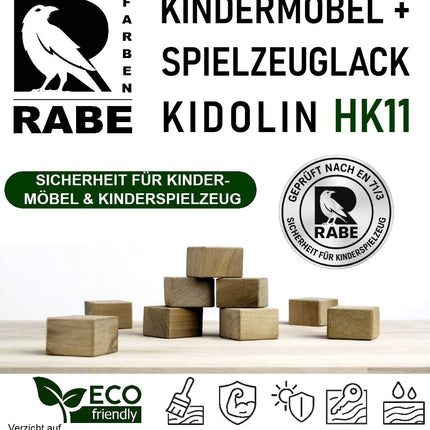 RABE Lack Weiß Kindermöbel Kinderspielzeug EN71/3 Kindersicher speichelecht Holz - Farbmanufaktur Contura Berkemeier - Farben Rabe