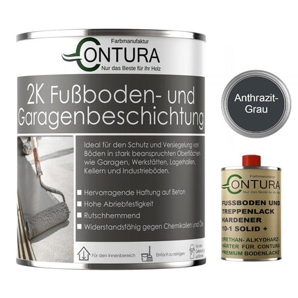 Contura 2K Bodenfarbe SEIDENMATT Betonfarbe Garagenfarbe Kellerboden Fussbodenlack - Farbmanufaktur Contura Berkemeier - Farbmanufaktur Contura Berkemeier