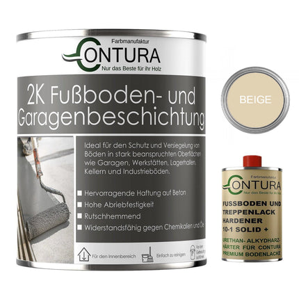 Contura 2K Bodenfarbe SEIDENMATT Betonfarbe Garagenfarbe Kellerboden Fussbodenlack - Farbmanufaktur Contura Berkemeier - Farbmanufaktur Contura Berkemeier