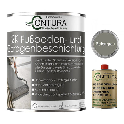 Contura 2K Bodenfarbe SEIDENMATT Betonfarbe Garagenfarbe Kellerboden Fussbodenlack - Farbmanufaktur Contura Berkemeier - Farbmanufaktur Contura Berkemeier