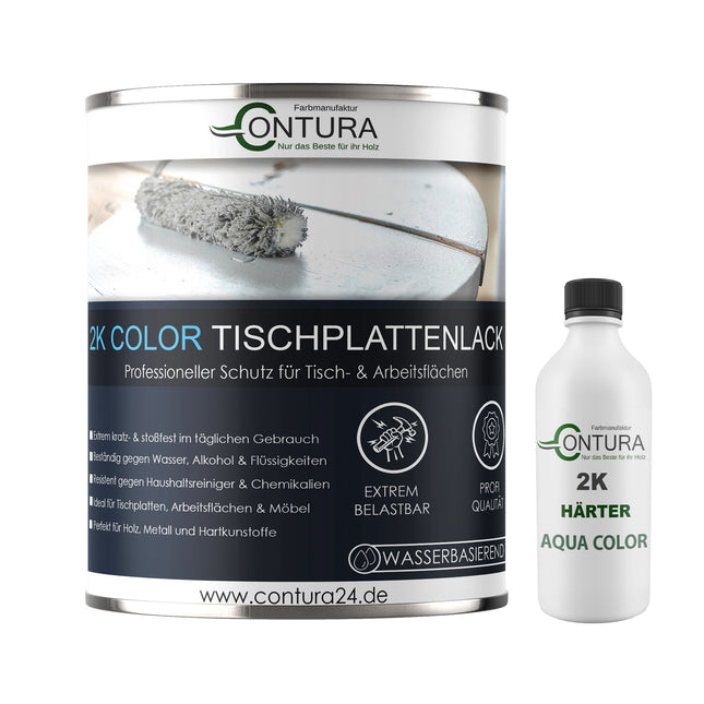 Contura 2K Hartlack Tischplattenlack Color Set 2 Komponenten Farbe Thekenlack Buntlack - Farbmanufaktur Contura Berkemeier - Farbmanufaktur Contura Berkemeier