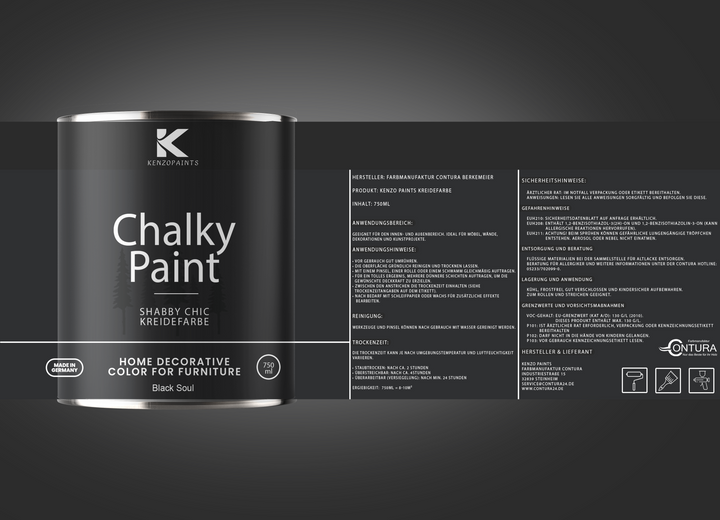 Kenzopaints Chalky Paint Kreidefarbe - 750ml - Farbmanufaktur Contura Berkemeier - Farbmanufaktur Contura Berkemeier