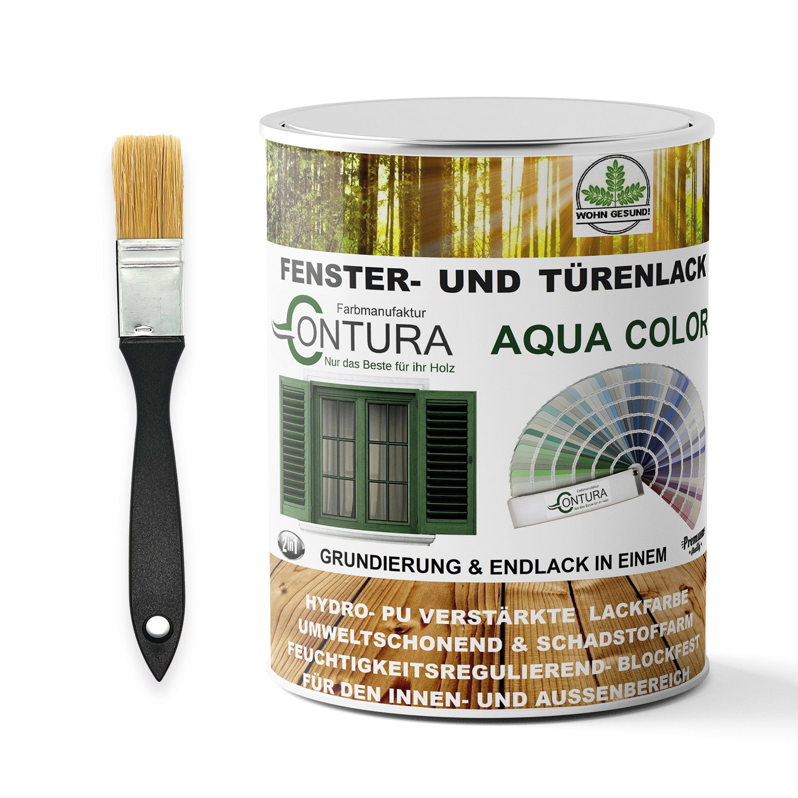 Contura Fenster und Türenlack ++WUNSCHFARBTON++ RAL 2in1 mit Pinsel Möbellack Innen und Außen Holzlack - Farbmanufaktur Contura Berkemeier - Farbmanufaktur Contura Berkemeier