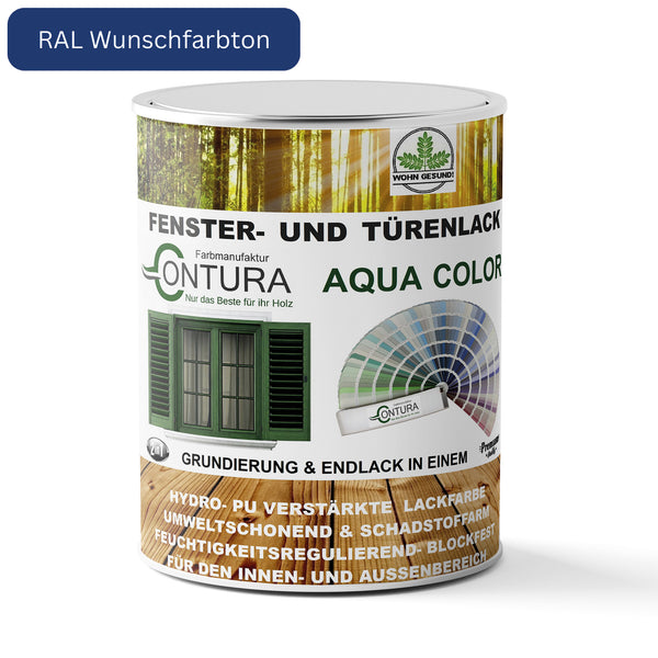 Contura Fenster und Türenlack ++WUNSCHFARBTON++ RAL 2in1 mit Pinsel Möbellack Innen und Außen Holzlack - Farbmanufaktur Contura Berkemeier - Farbmanufaktur Contura Berkemeier