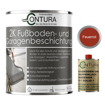 Contura 2K Bodenfarbe SEIDENMATT Betonfarbe Garagenfarbe Kellerboden Fussbodenlack - Farbmanufaktur Contura Berkemeier - Farbmanufaktur Contura Berkemeier