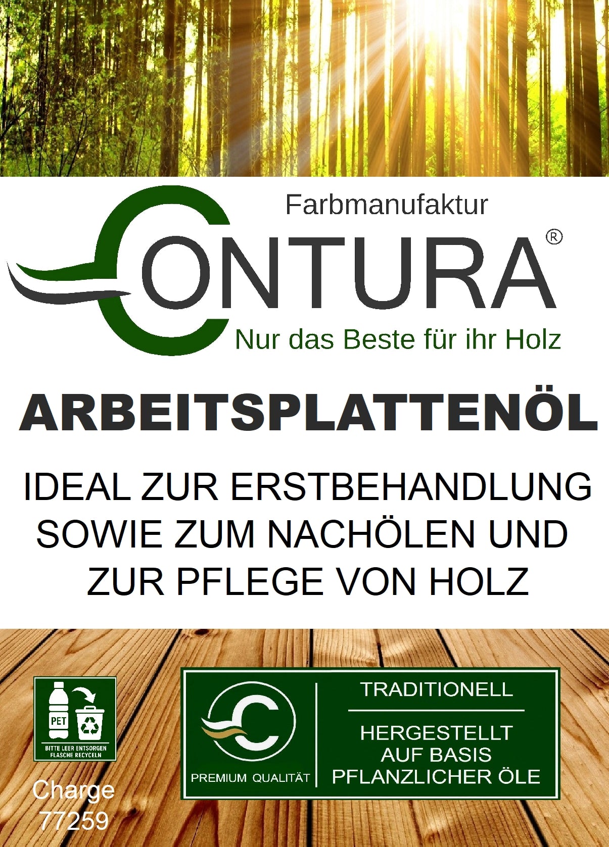 Contura Arbeitsplattenöl Greenline Edition Pflegeöl Holzöl Holz Öl Holzschutz farblos