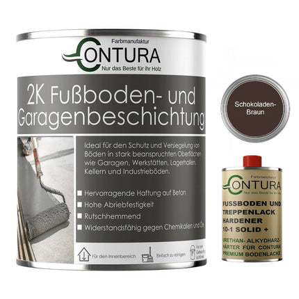 Contura 2K Bodenfarbe SEIDENMATT Betonfarbe Garagenfarbe Kellerboden Fussbodenlack - Farbmanufaktur Contura Berkemeier - Farbmanufaktur Contura Berkemeier