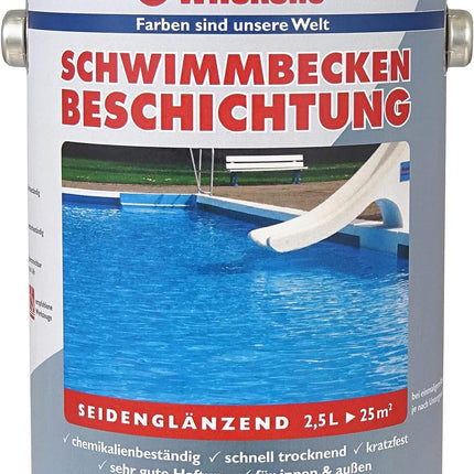 WILCKENS Schwimmbecken Beschichtung Poolblau 2,5 Liter Seidenglänzend