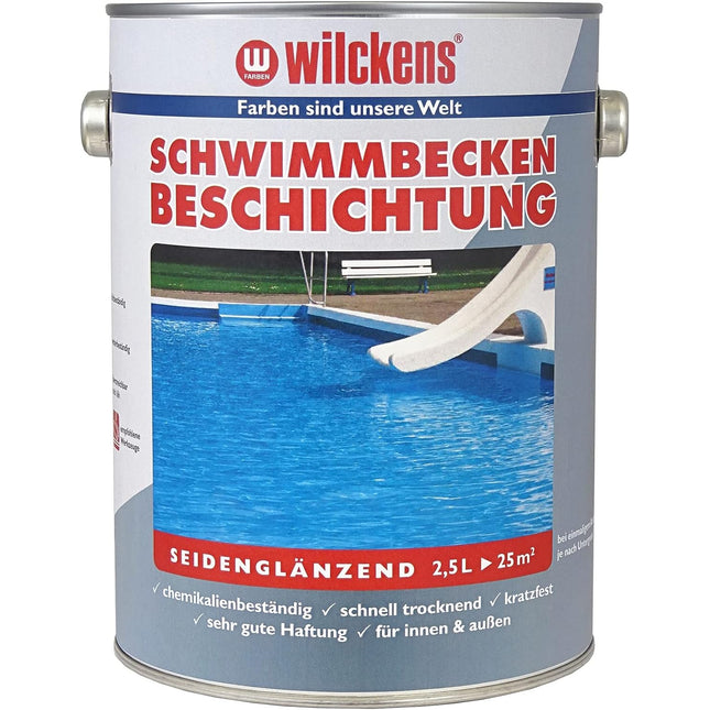WILCKENS Schwimmbecken Beschichtung Poolblau 2,5 Liter Seidenglänzend - Farbmanufaktur Contura Berkemeier - Wilckens