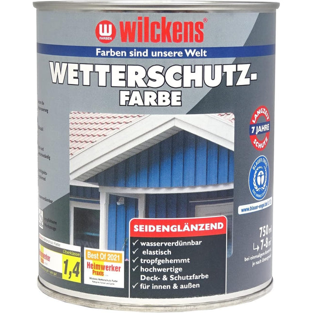 Wilckens Wetterschutzfarbe 750ml. Seidenglänzend - Farbmanufaktur Contura Berkemeier - Wilckens