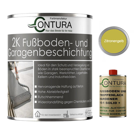 Contura 2K Bodenfarbe SEIDENMATT Betonfarbe Garagenfarbe Kellerboden Fussbodenlack - Farbmanufaktur Contura Berkemeier - Farbmanufaktur Contura Berkemeier