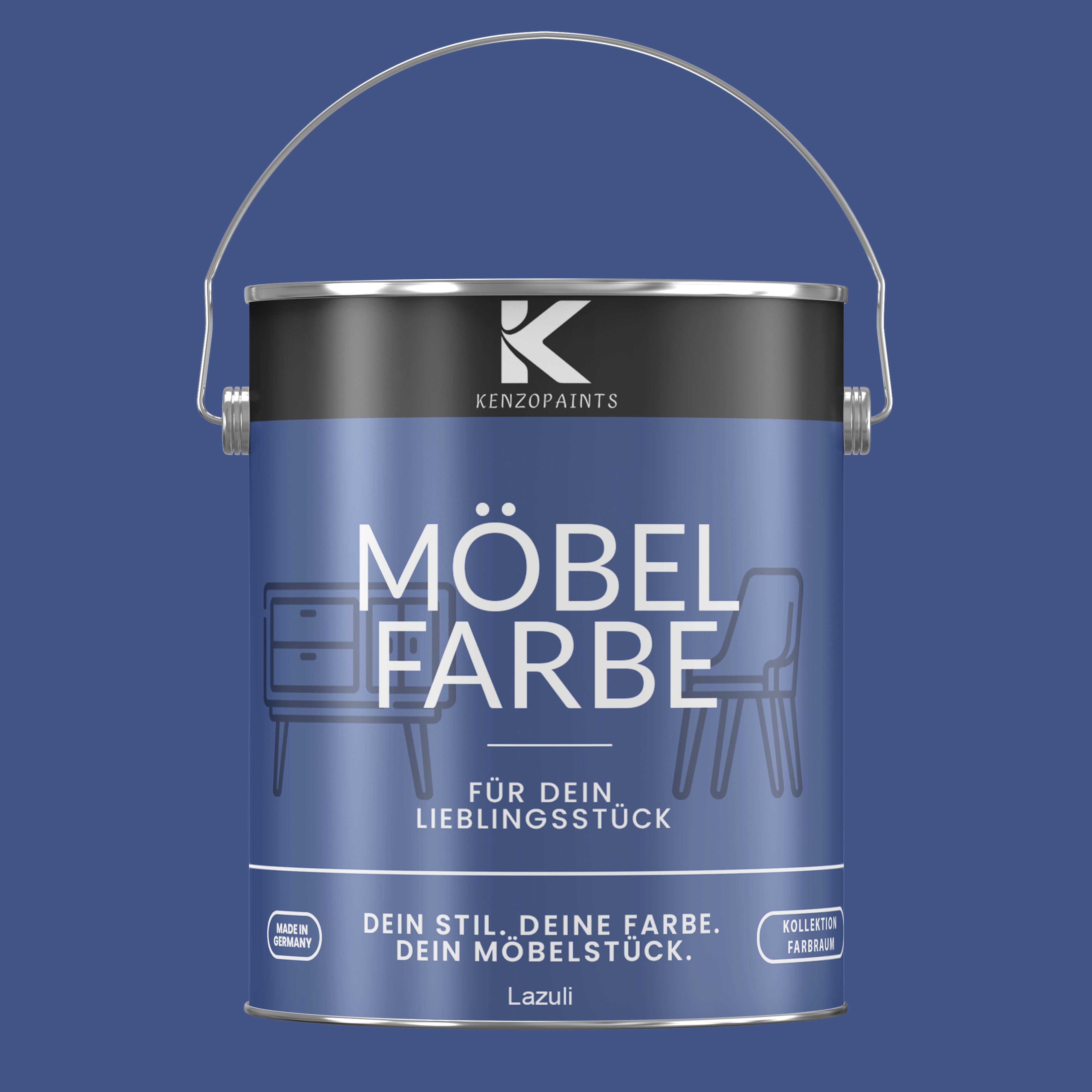 Kenzopaints Möbelfarbe Möbellack Buntlack Farbraum - 2,5Liter - Farbmanufaktur Contura Berkemeier - Farbmanufaktur Contura Berkemeier