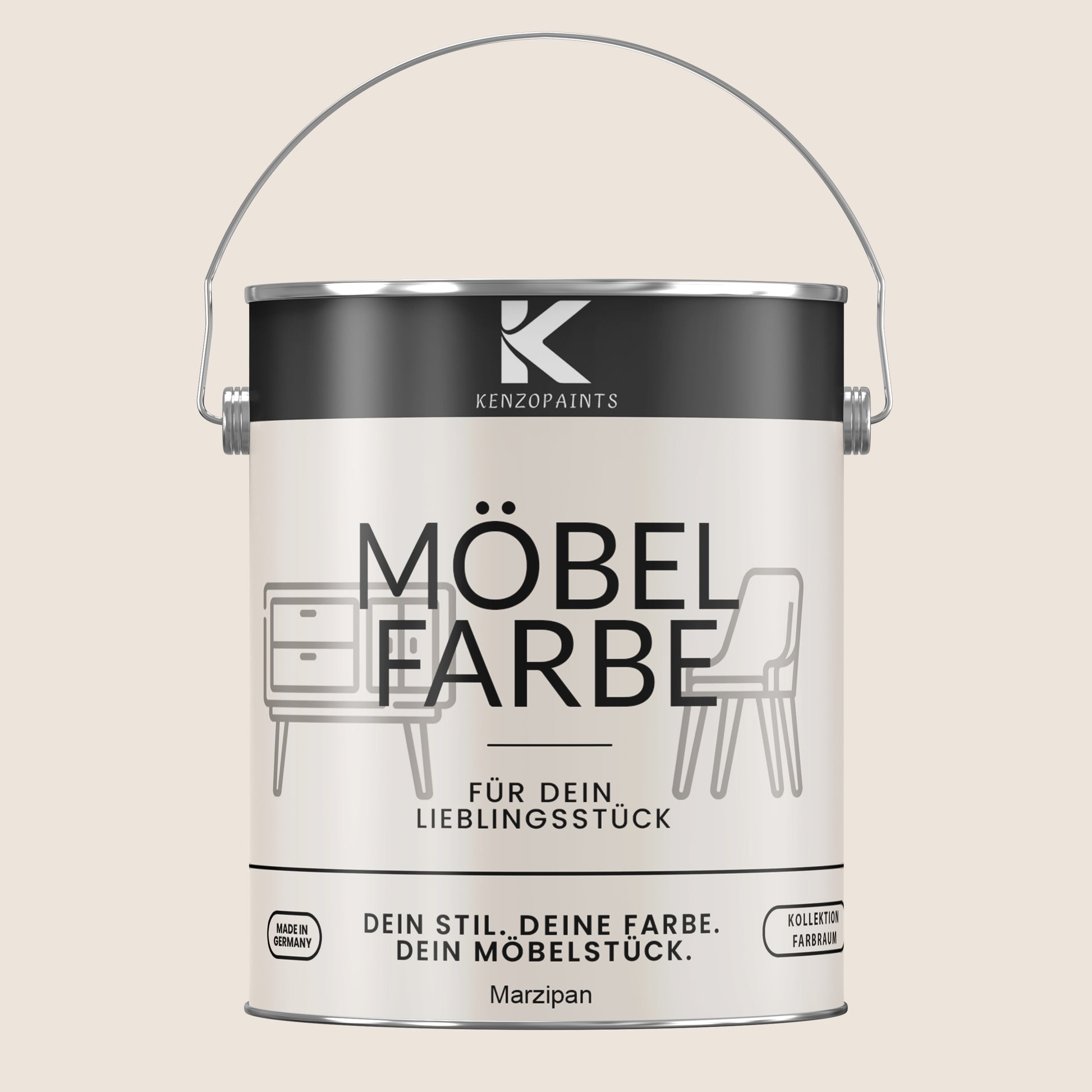 Kenzopaints Möbelfarbe Möbellack Buntlack Farbraum - 2,5Liter - Farbmanufaktur Contura Berkemeier - Farbmanufaktur Contura Berkemeier