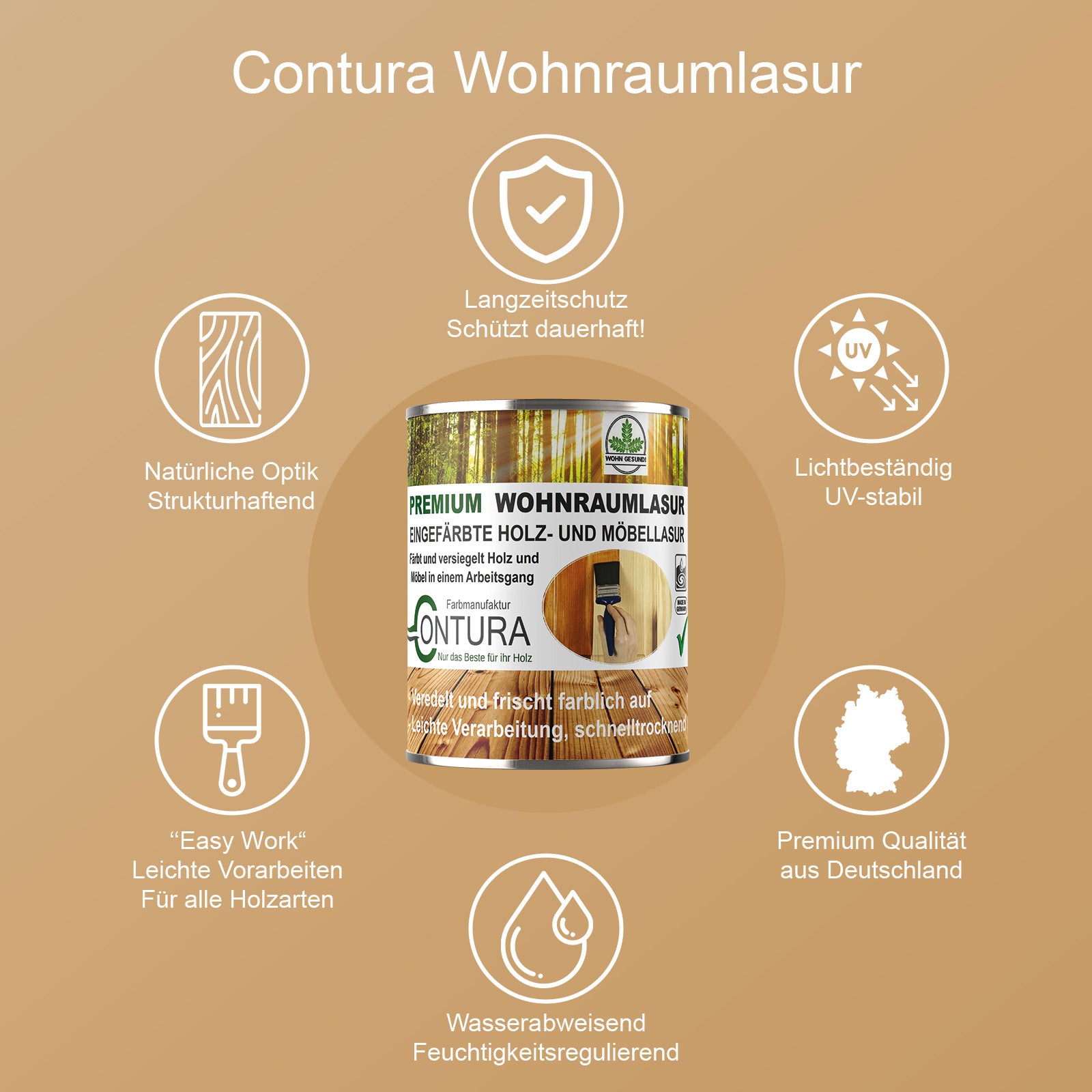 Contura Wohnraumlasur Holzfarbe Möbellasur Lackbeize Möbellack Lacklasur Innenlasur Holzlack - Farbmanufaktur Contura Berkemeier - Farbmanufaktur Contura Berkemeier