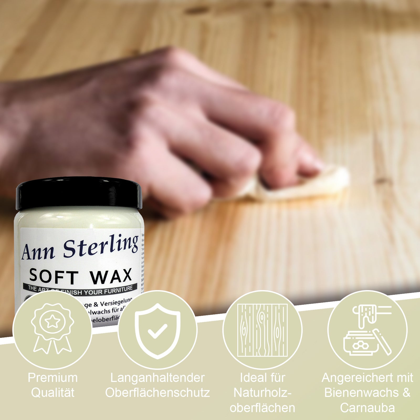 Contura Ann Sterling Soft Wax Holzwachs Möbelwachs Möbelpolitur Bienenwachs - Farbmanufaktur Contura Berkemeier - Farbmanufaktur Contura Berkemeier