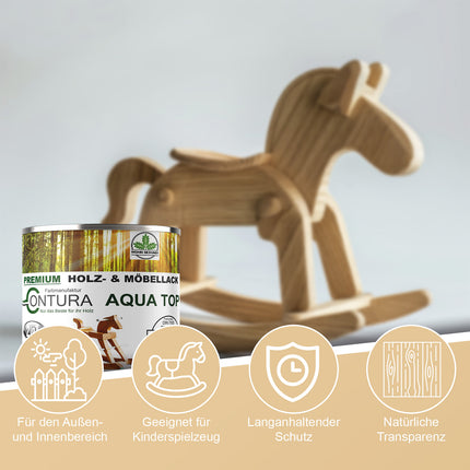 750ml. Lack für Kinderspielzeug und Kindermöbel DIN EN71/3 Klarlack - Farbmanufaktur Contura Berkemeier - Farbmanufaktur Contura Berkemeier